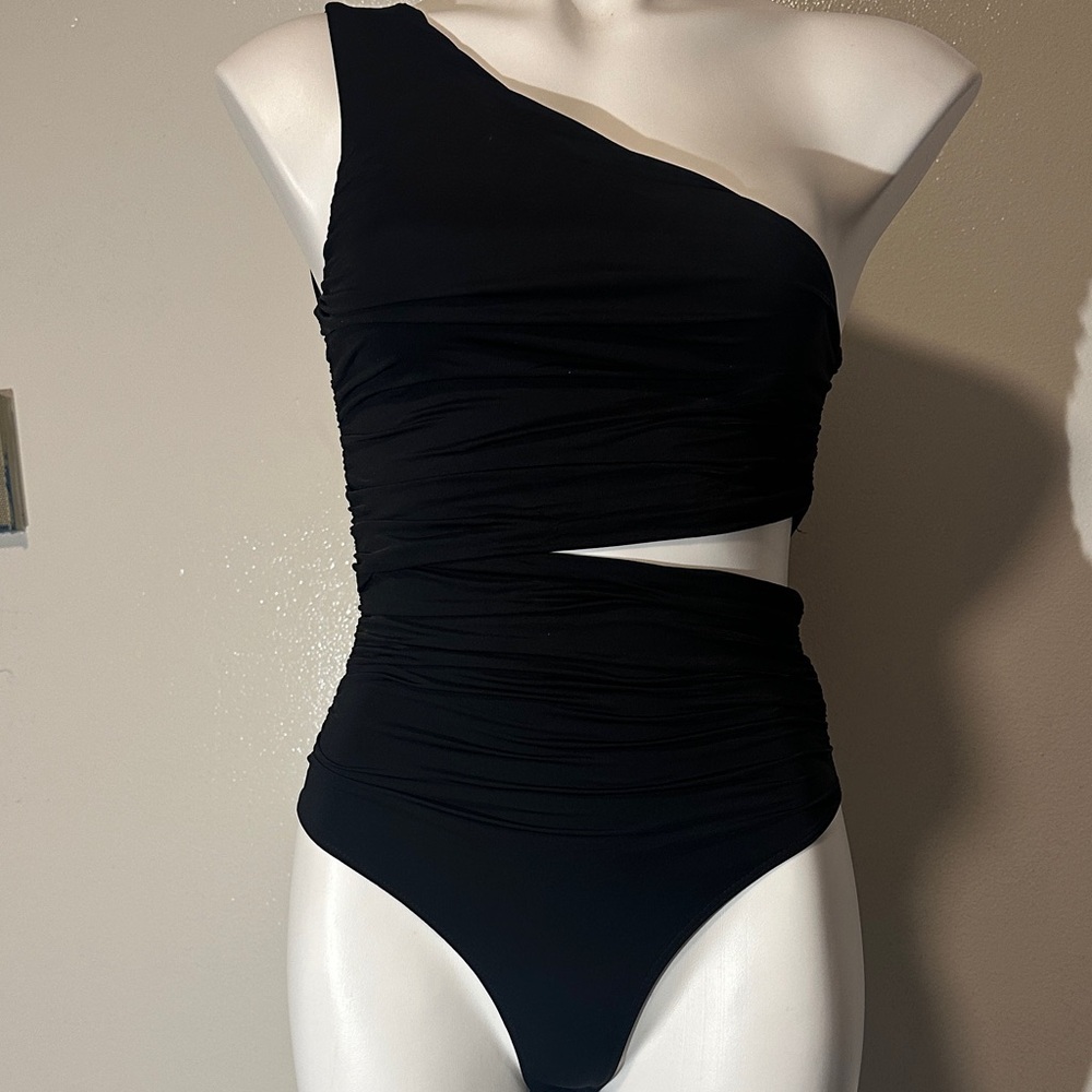 ZARA Black One-Shoulder bodysuit